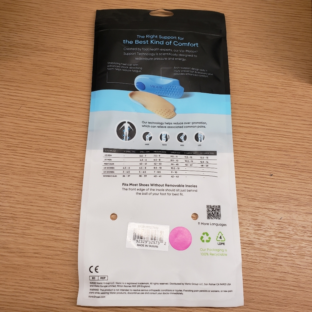 Vionic (Orthoheel) 3/4 Inserts New In Package - Picture 4 of 5